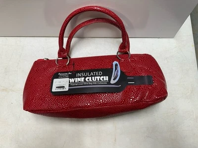 Primeware wine clutch bag Red insulated thermal 750ml carrier Oprah - Image 1 of 3