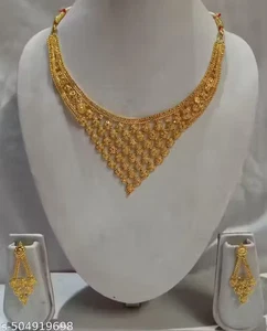Traditional Indian gold plated jewellery set for women and girl fashion - Picture 1 of 6