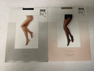 Shimera Every Day Sheer Control Top Pantyhose Pale Beige And Jet BlackSize Plus - Image 1 of 4