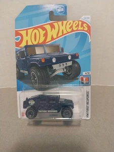 Hot Wheels 2024 HW FIRST RESPONSE #33 HUMVEE Dark Blue Tactical Response New - Picture 1 of 5