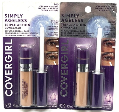 (2) Covergirl Simply Ageless Triple Action Concealer Sealed 340 - Creamy Natural - Image 1 of 3