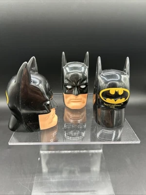 Vintage 1990s Michael Keaton Batman Heads Micro Mini Playset, 3”, Set of 3 - Image 1 of 4