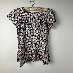 Crewcut Girls Size 14 Square Neck Floral Print Peplum Tee Cotton AL150 New - Picture 1 of 8