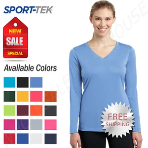 Sport Tek Womens Long Sleeve Dri-Fit PosiCharge Workout XS-4XL T-Shirt LST353LS - Picture 1 of 22