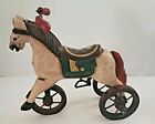 ANTIQUE VINTAGE HAND-CARVED WOODEN HORSE TRICYCLE