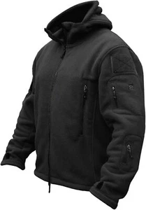 Men's Tactical Fleece Hoodie Jacket Lightweight Warm Windproof Full Zip Outdoor - Picture 1 of 11