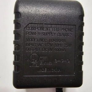 Component Telephone Power Supply Class 2 Model UD-0904B AC 117V 60Hz 7.5W Output - Picture 1 of 4