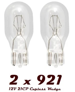 2 x 921 12v 18w 955 Bulb Bulbs HIGH LEVEL BRAKE STOP LIGHT Capless Wedge T15 CAR - Picture 1 of 2