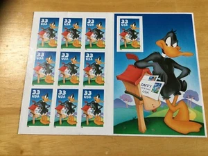 1999 DAFFY DUCK BOOKLET OF 10 USPS STAMPS 33 Cents Face Value - Picture 1 of 6