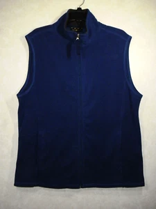 Club Room Fleece Vest Men XL Blue Full Zip Mock Lightweight Sleeveless - Picture 1 of 8