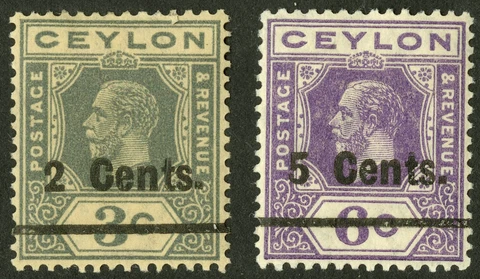 Ceylon   1926   Scott # 248-249    Mint  Hinged Cover
