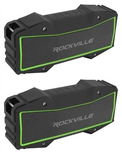 (2) Rockville ROCK EVERYWHERE Portable Bluetooth Speakers Wireless Stereo Sound - Picture 1 of 11