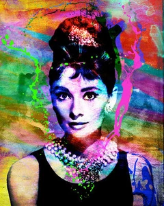 Audrey Hepburn Art, Original Painting, Pop Art Print - Picture 1 of 5