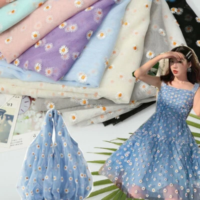 Süß Daisy Spitze Netzstoff Bestickt Tüll Kleid Rock DIY Nähen Material - Bild 1 von 4