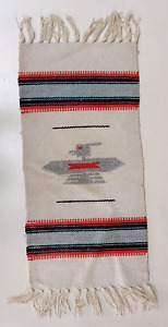 Vintage Native American Weave Art Tribal Tapestry Woven  Bird /  Eagle Symbols