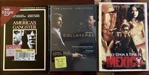 3 DVD Lot: American Gangster, Collateral, Once Upon Time in Mexico NIB MSRP $60 - Picture 1 of 11