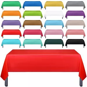 Mixweer 40 Pcs 54 x 108 Inch Assorted 20 Color Disposable Plastic Tablecloth - Picture 1 of 7