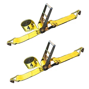 2 Pack Heavy Duty 4" x 30' Ratchet Strap w/J Hook for Farm Truck Trailer Flatbed - Picture 1 of 7