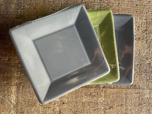 3 Packs Blue Green 24 Square Plastic Coated Paper Plates Disposable 7" in Buffet - Picture 1 of 3