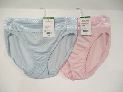 Warners hi cut panties microfiber with lace 2 pair size 7/L style 5109J - Image 1 of 2