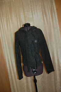Chaqueta de mujer Massima gris lana con capucha cárdigan suéter botones cierre - Imagen 1 de 12