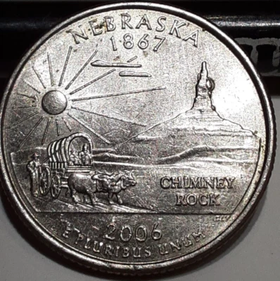 2006 P Die Chip Error Obverse / Reverse  On Chimney Rock Nebraska State Quarter - Image 1 of 4