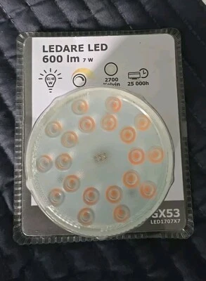 IKEA LEDARE 600lm GX53 LED Bulb 7W / DIMMABLE/Adjustable Beam Angle/ 2700K *New* - Image 1 of 3