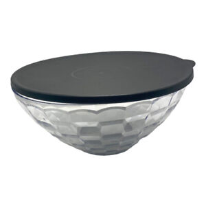 Tupperware Prism Bowl Large 3.5 Liter Black/Clear Serving Bowl with lid