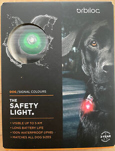 Dog Lead Safety Walking Light Green LED Waterproof Flashing Or Solid Orbiloc