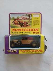 MATCHBOX 1974 YESTERYEAR Y15B LIME Gold 1930 PACKARD VICTORIA YELLOW PLASTICS - Picture 1 of 4
