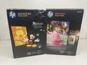 Carta fotografica HP Advanced lucida 100 fogli 4x6 e premium opaca nuova lotto di 2 - Foto 1 di 2