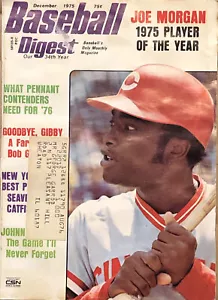 Baseball Digest Dezember 1975 Joe Morgan Reds Tony Perez Frank Tanana Bob Gibson Ret - Bild 1 von 12