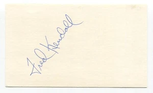 Fred Kendall Signed 3x5 Card Autographed Baseball MLB Roger Harris Collection - Picture 1 of 2