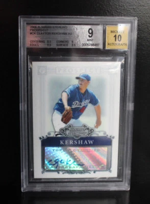 2006 Bowman Sterling Clayton Kershaw RC Auto BGS-9 Mint w/10 Auto $499.99 - Image 1 of 2