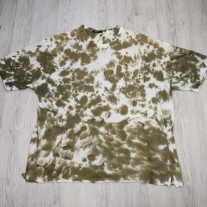 Bassike Tie-Dye T-Shirt Organic Cotton Australia Olive Green White Size XS/S - Picture 1 of 9