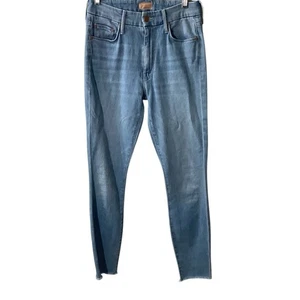 Mother The Looker Women Ankle Fray Jeans Light Wash Stretch Size 29 - Picture 1 of 7