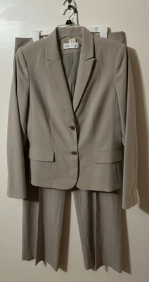 Conjunto de 2 blazer y pantalón beige talla 10 traje clásico calvin Klein para mujer Foto 1 de 4