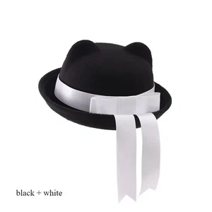 2 Stück Japanische Retro Student Mützen Katzenohr Mütze Wolle Preppy Süß mit Schleife Band - Bild 1 von 9