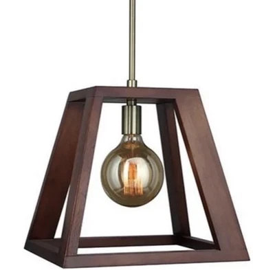 Woodbridge Lighting Walden Wood Mini Colgante con Bombilla G125 en Latón Foto 1 de 4