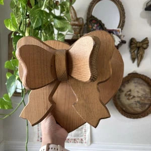 Vintage Quilt Deckenhalter Landhausstil Holz Herz mit Schleife Wandhalterung  - Bild 1 von 4