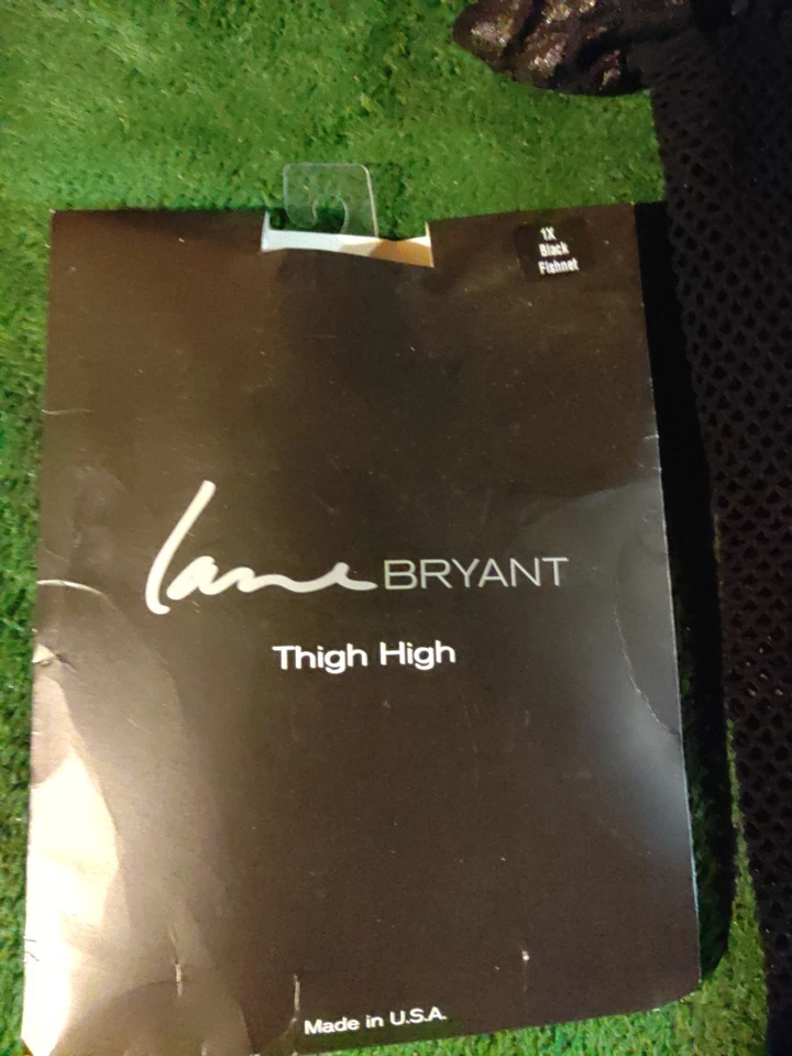 Lane Bryant Thigh High Fishnet Stockings Black 92%Nylon 8% Spandex 1x #118641 - Image 1 of 4