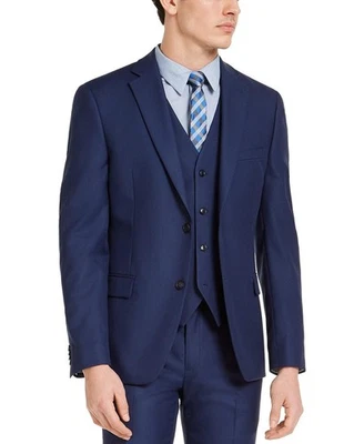 Traje Chaqueta Blazer Alfani Para Hombres Calce Ajustado 42 S Azul Marino Sólido Elástico Foto 1 de 2
