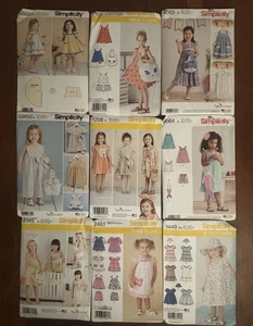 Lot 9 Simplicity New Sewing Patterns Girls Dresses 2 3 4 -8 - Picture 1 of 6