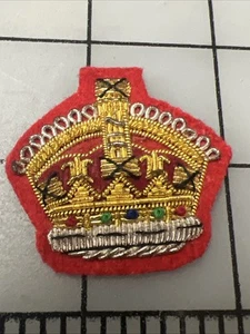 Original High Quality King's Crown Staff Sergeant Red Mess Dress Badge, 1 5/8" - Picture 1 of 4