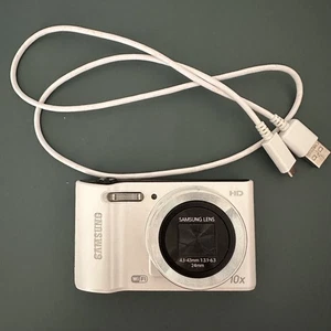 Samsung WB31F Smart Digital Camera 16.2MP X10 Zoom White USB Charger Working  - Picture 1 of 14