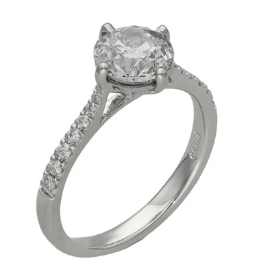 Женское помолвочное кольцо с сертифицированным платиной бриллиантом — 1,67 карата - Изображение 1 из 4