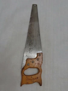 Vtg Soviet One Handed Saw 21" USSR Iron Blade Wooden Handle Carpentry Hand Tool - Picture 1 of 12