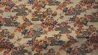 Vintage Cotton Fabric NOVELTY CART,PATH,FLORAL ON YELLOW 1 Yd/44" Wide