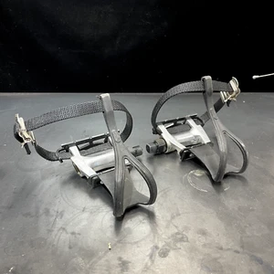 Vintage VP Bicycle Pedals and Straps - Metal - Used - Picture 1 of 7