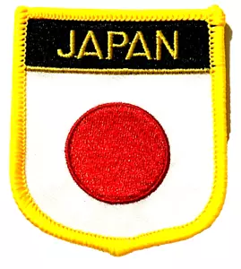 BESTICKT JAPAN LANDFLAGGE SCHILD AUFNÄHER - Bild 1 von 3
